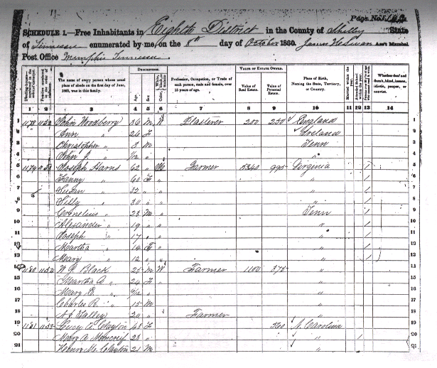 The 1860 United States Census Free Joe Publications