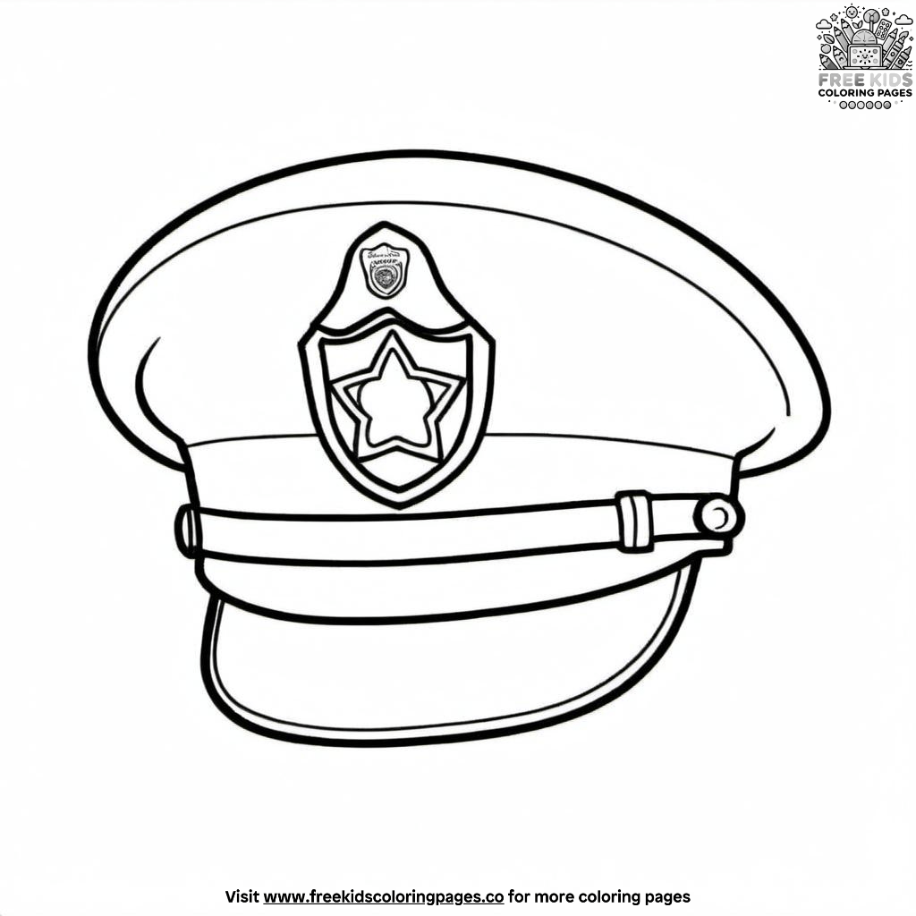 Police Hat Coloring Pages