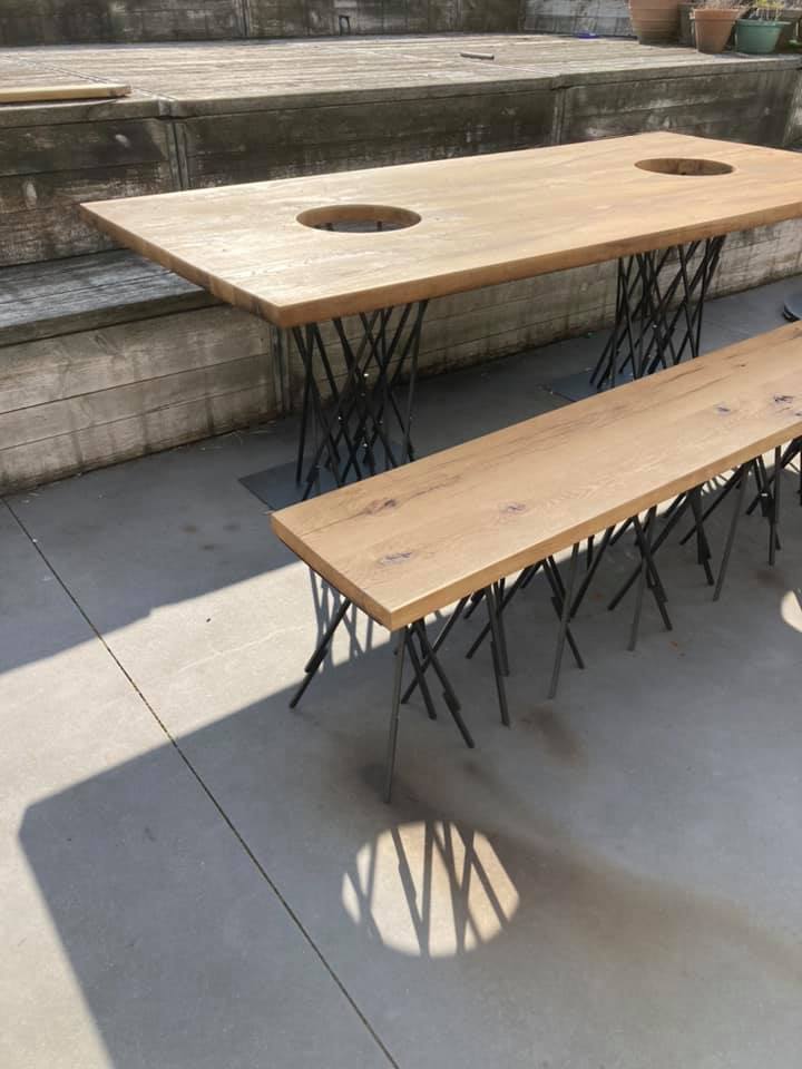 Table & Banc pieds croisés Freelab22