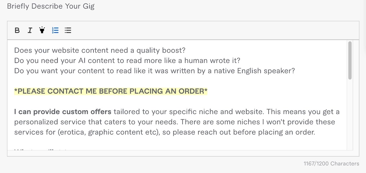 9 Top Tips To Write A Brilliant Fiverr Gig Description Freelance Ready