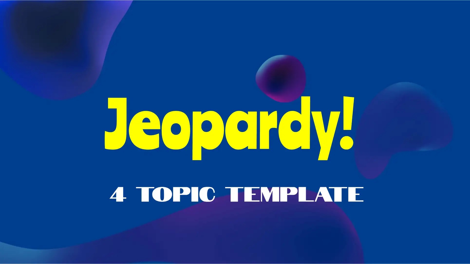 Jeopardy Topic 4 Template Compatible With Google Slides