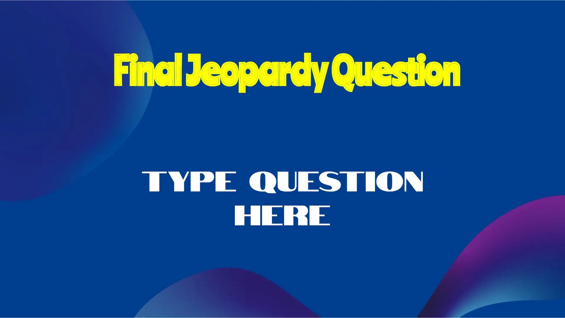 Jeopardy Topic 4 Template Compatible With Google Slides