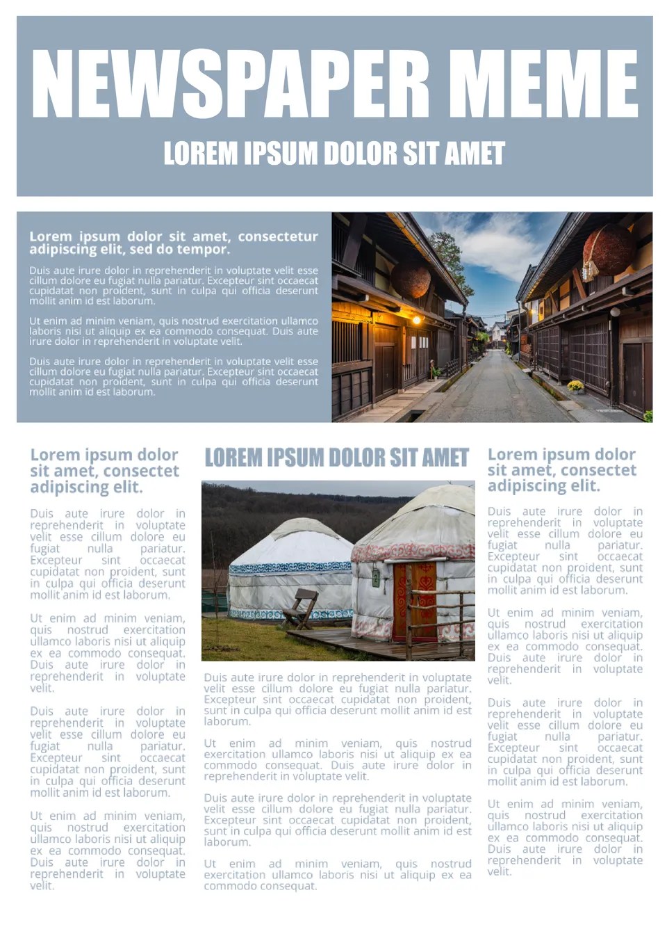 Template for Vintage Newspaper Compatible With Google Docs