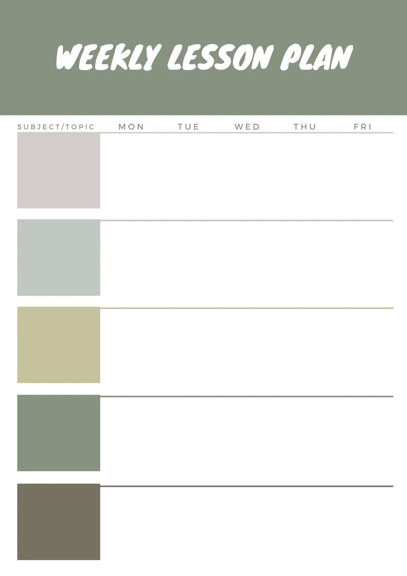 Here are Four Free Lesson Plan Printables