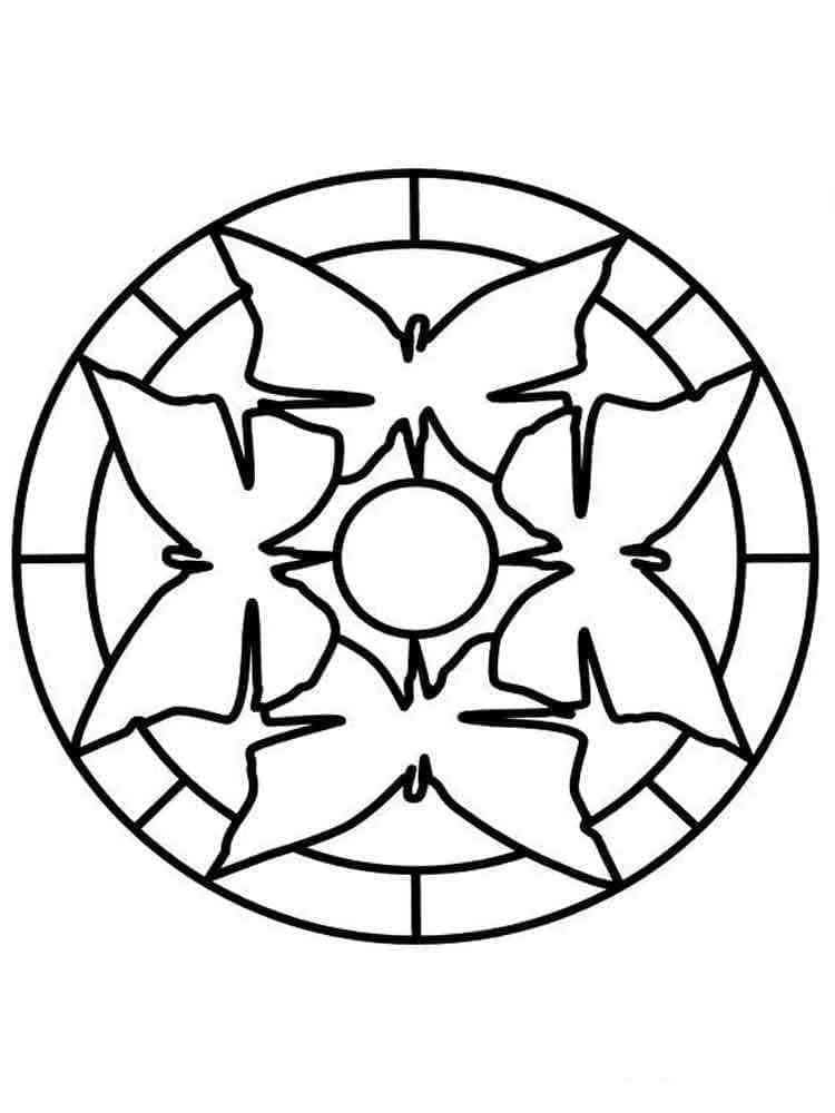 Simple Butterfly Mandala Coloring Page Download, Print Now!