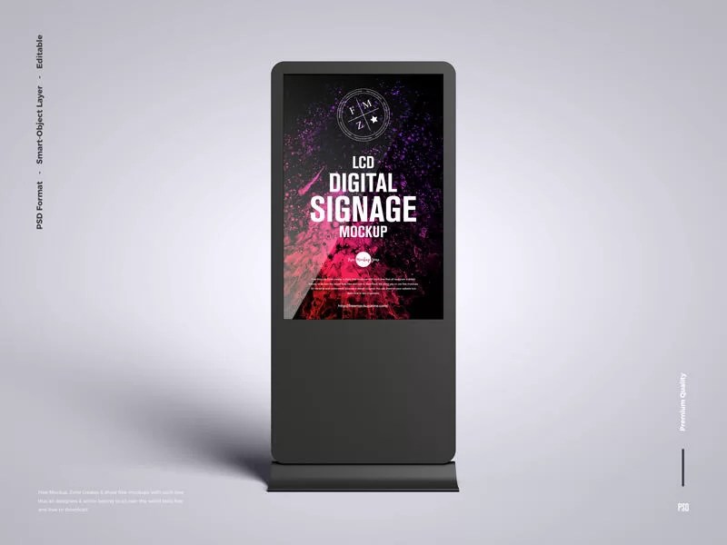 LCD Digital Signage Free Mockup Free Mockup