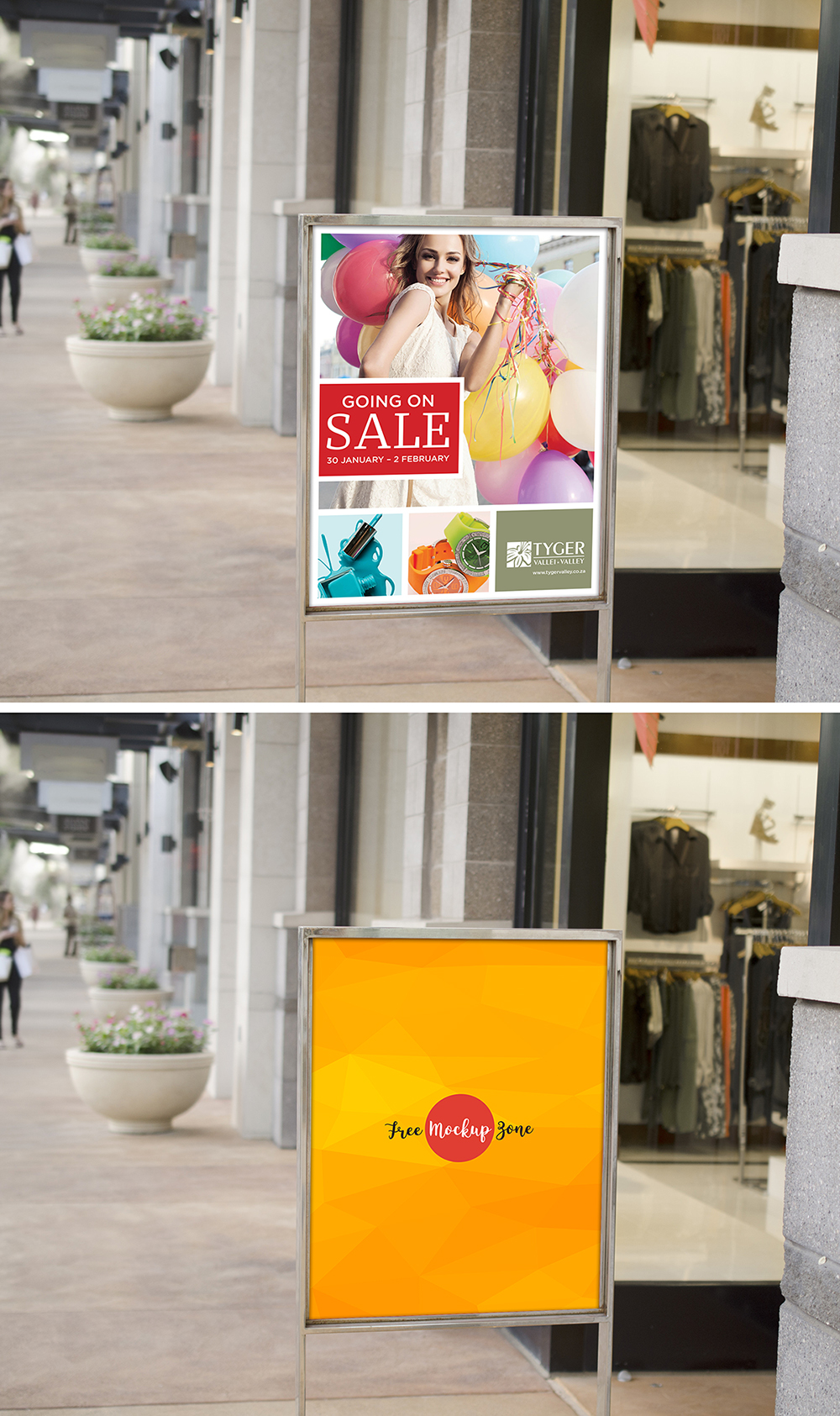 Sale Sign Outside Retail Store Mockup Free Mockup