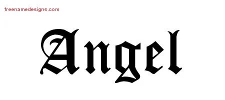 Blackletter Name Tattoo Designs Angel Graphic Download - Free Name Designs 200_x_450_jpg
