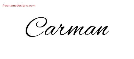 Cursive Name Tattoo Designs Carman Download Free - Free Name Designs 200_x_450_jpg
