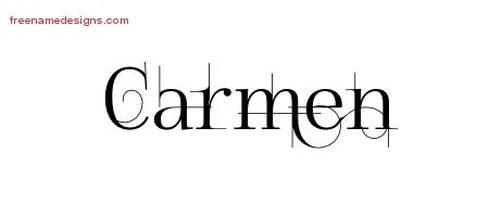 Decorated Name Tattoo Designs Carmen Free Lettering - Free Name Designs 200_x_450_jpg