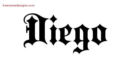 Old English Name Tattoo Designs Diego Free Lettering - Free Name Designs 200_x_450_jpg