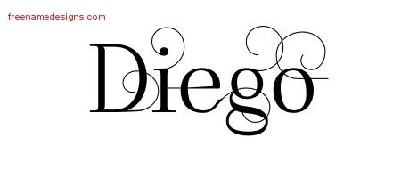 Decorated Name Tattoo Designs Diego Free Lettering - Free Name Designs 200_x_450_jpg