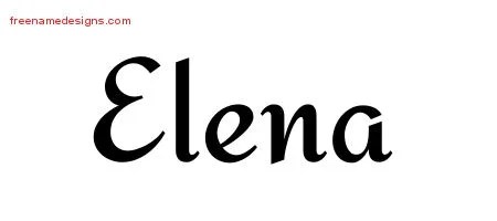 Calligraphic Stylish Name Tattoo Designs Elena Download Free - Free Name Designs 200_x_450_jpg