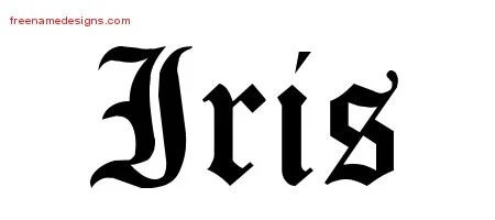 Blackletter Name Tattoo Designs Iris Graphic Download - Free Name Designs 200_x_450_jpg