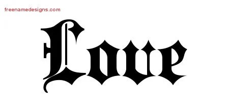 Old English Name Tattoo Designs Love Free - Free Name Designs 200_x_450_jpg