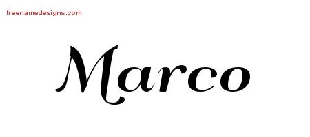Art Deco Name Tattoo Designs Marco Graphic Download - Free Name Designs 200_x_450_jpg