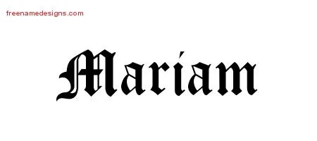 Blackletter Name Tattoo Designs Mariam Graphic Download - Free Name Designs 200_x_450_jpg