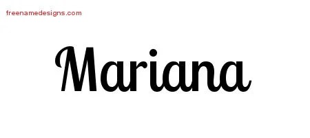 Handwritten Name Tattoo Designs Mariana Free Download - Free Name Designs 200_x_450_jpg