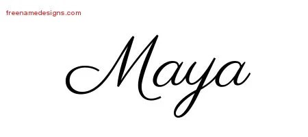 Classic Name Tattoo Designs Maya Graphic Download - Free Name Designs 200_x_450_jpg