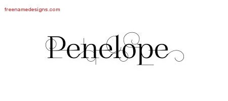 Decorated Name Tattoo Designs Penelope Free - Free Name Designs 200_x_450_jpg