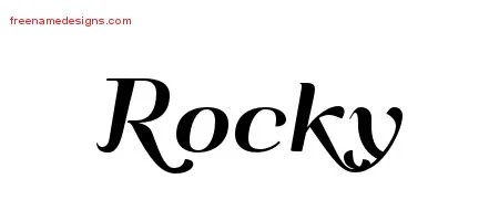Art Deco Name Tattoo Designs Rocky Graphic Download - Free Name Designs 200_x_450_jpg