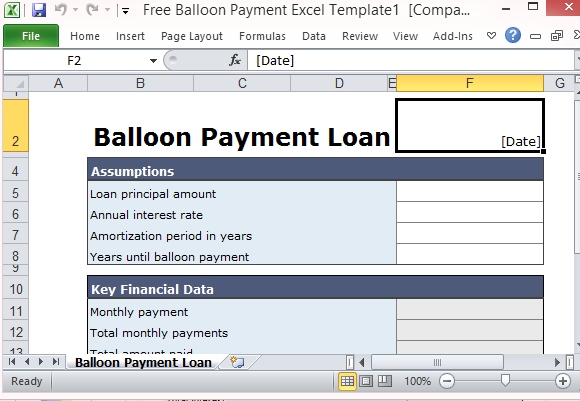 Balloon Loan Payment Calculator with Amortization.