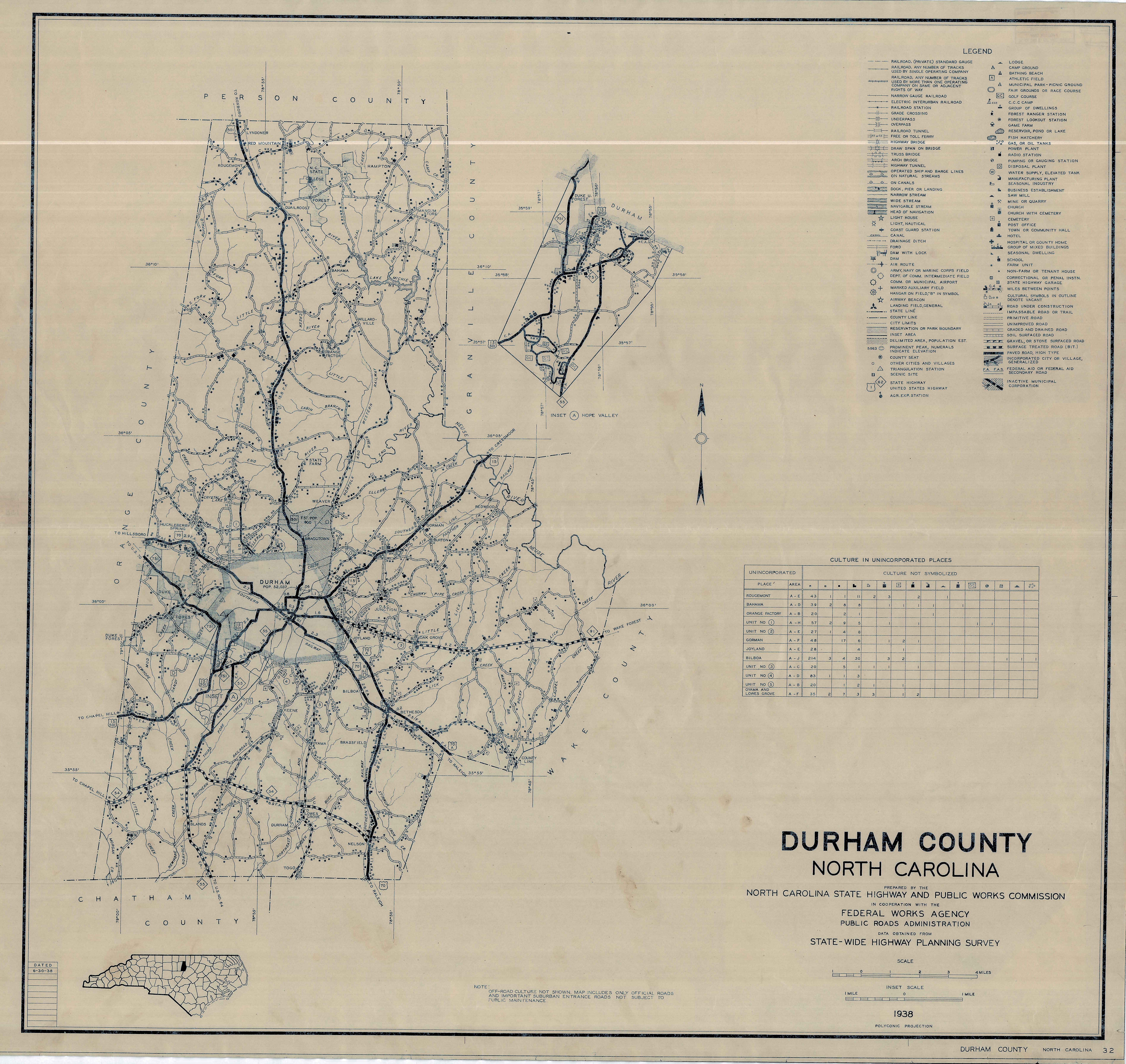 Historic Durham County and city maps