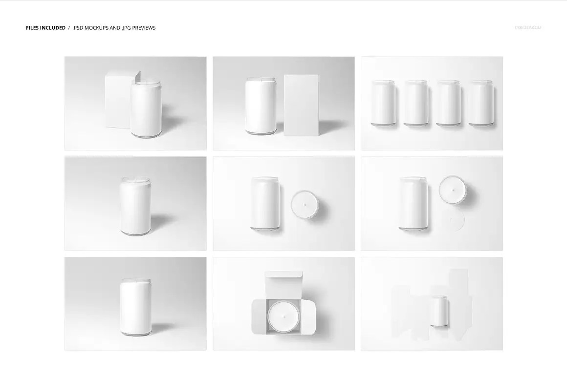 Premium Can Glass Candle Mockup Set Showcase