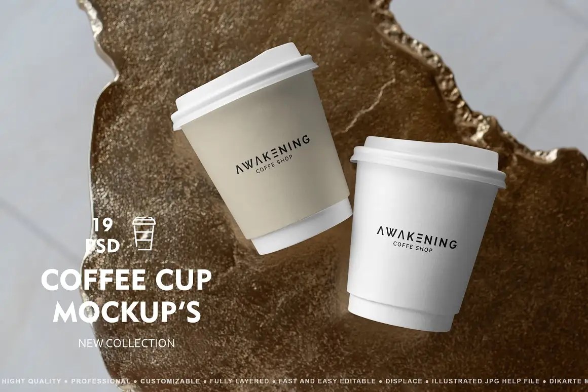 Creative Coffee Cup MockUp Set for Designers