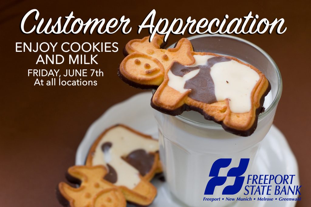 Milk and Cookies at All FSB Locations Freeport State Bank