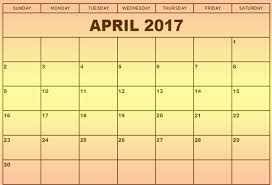 Calendar April 2017 – Templates Hub