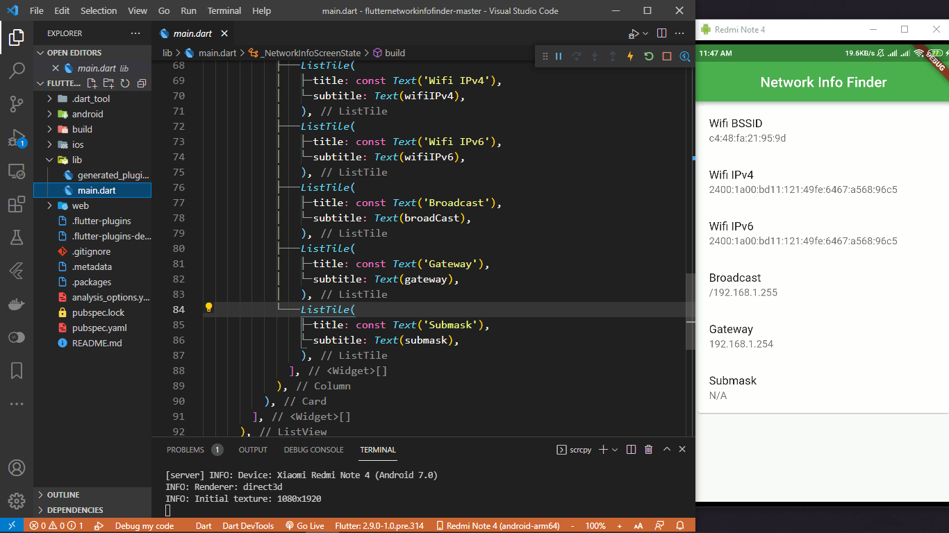 Download Network Finder in flutter with source code for free