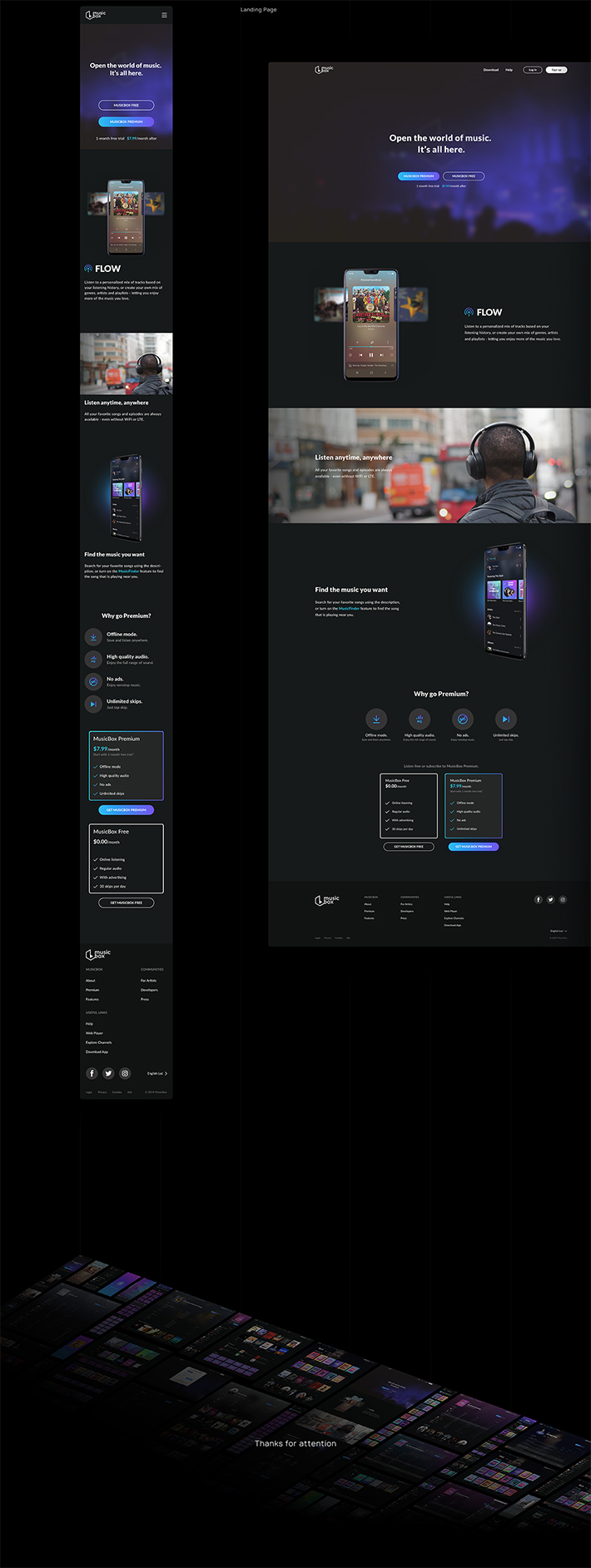 Free Download Music Box App Design (UI Kit) Freebies