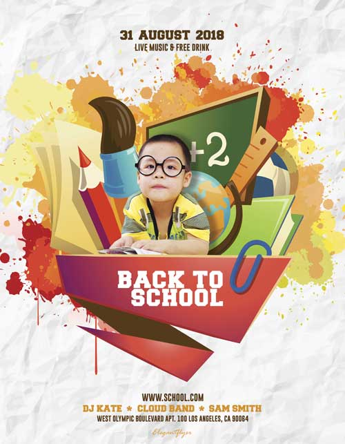 Back To School Events 2024 Free Back to School Event Free PSD Flyer Template Freebie FreePSDFlyer