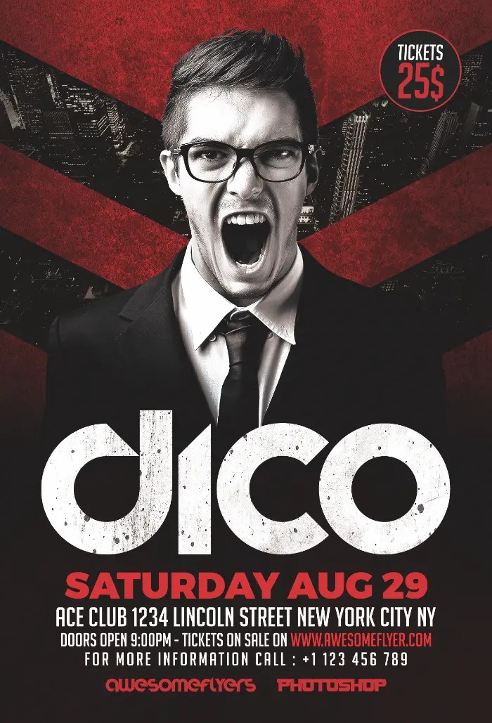 Free DJ Promotion Flyer Template Club Flyer FreePSDFlyer