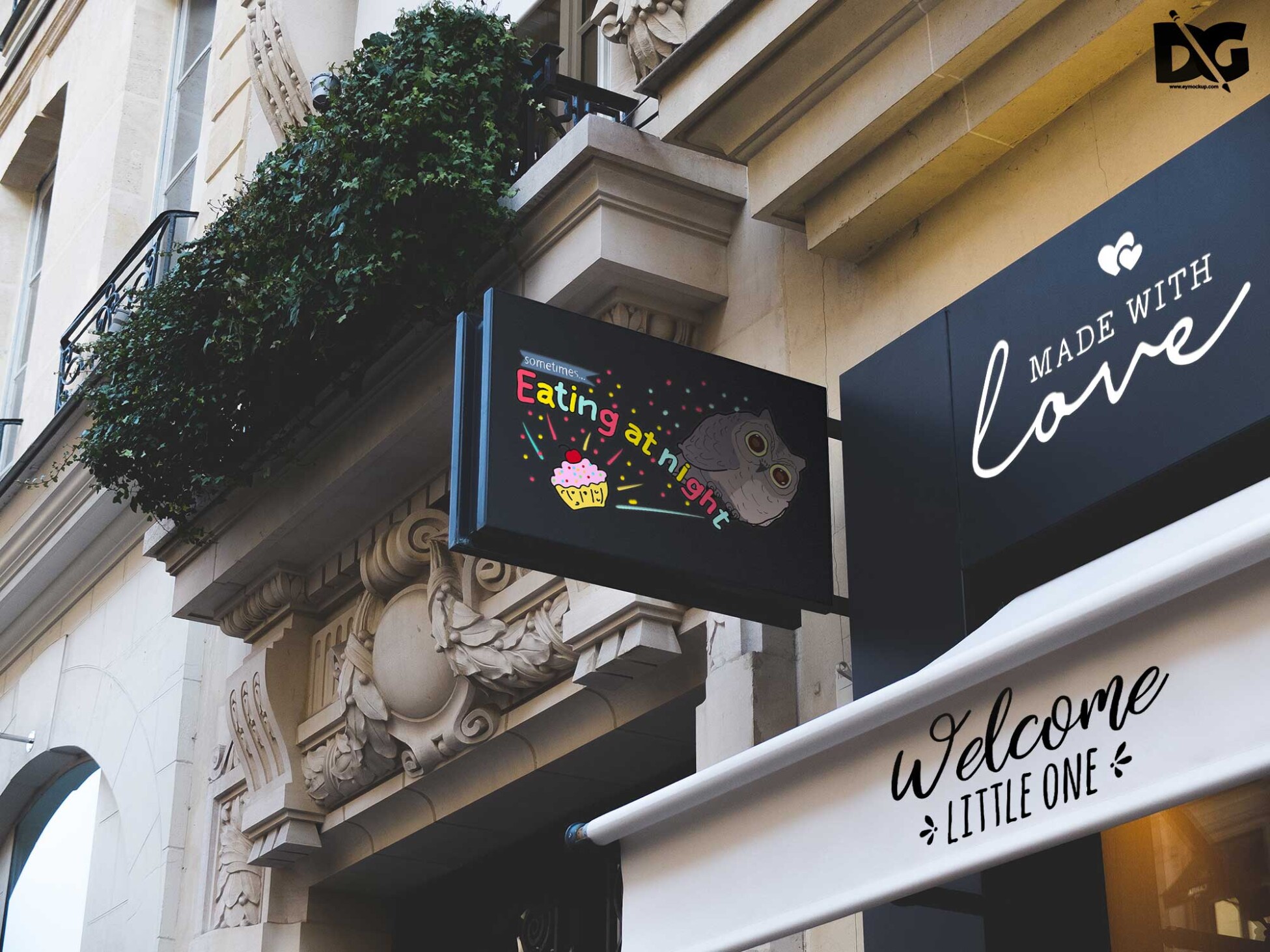 Free Restaurant Sign Mockup