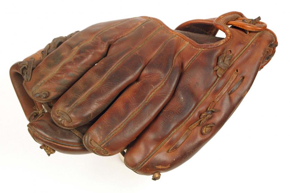 Free Stock Photo of baseball glove vintage old leather catch laces