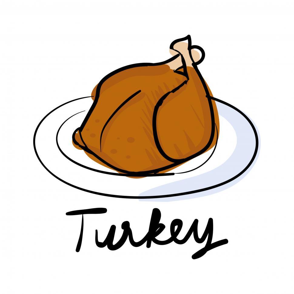Roasted Turkey Drawing