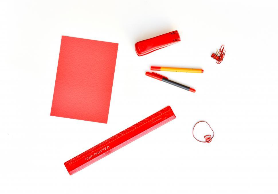 Free Stock Photo of Red office supplies Download Free Images and Free