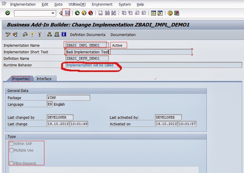 Classic BADI with Single Use(Single Implementation) SAPCODES