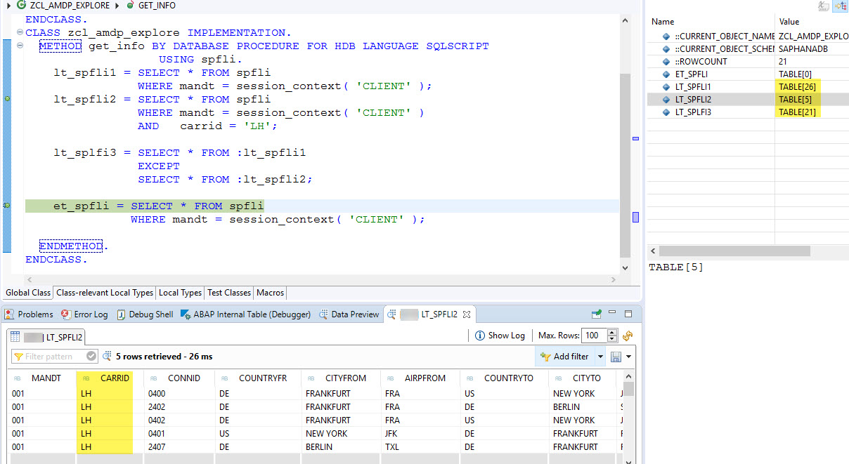 HANA SQL Internal Table Operation 6 SAPCODES