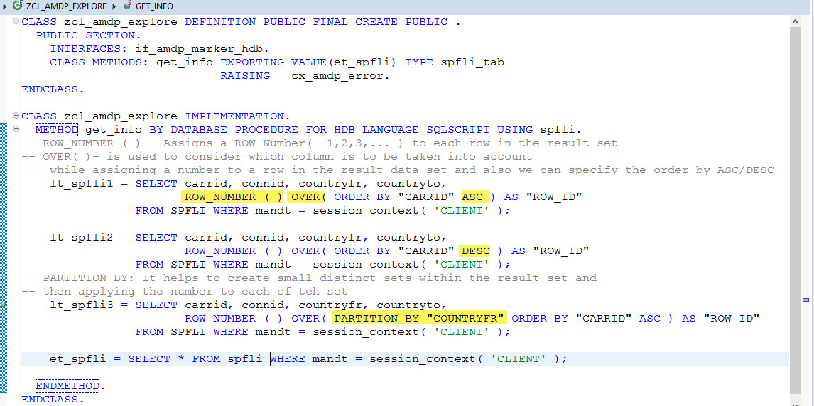 HANA SQL Row Number SAPCODES