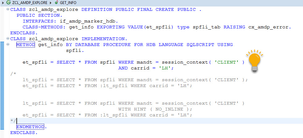 HANA SQL Script AMDP Trace with Complier Optimizer Plan SAPCODES