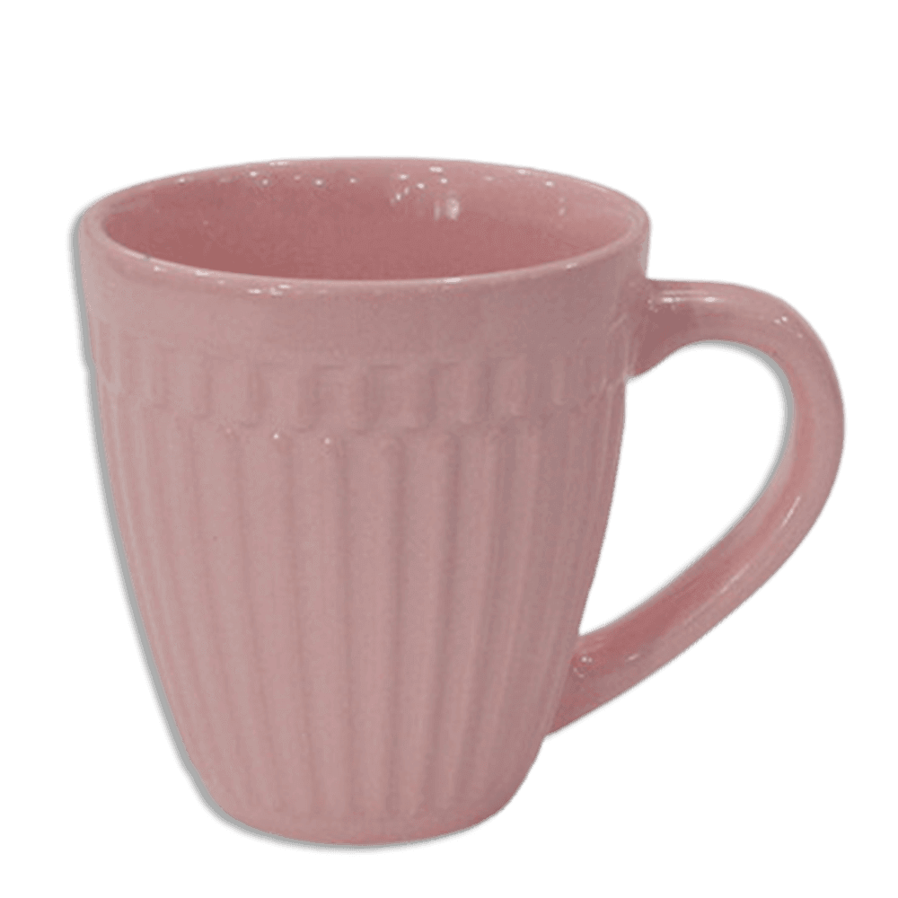 Pink Ribbed Mug