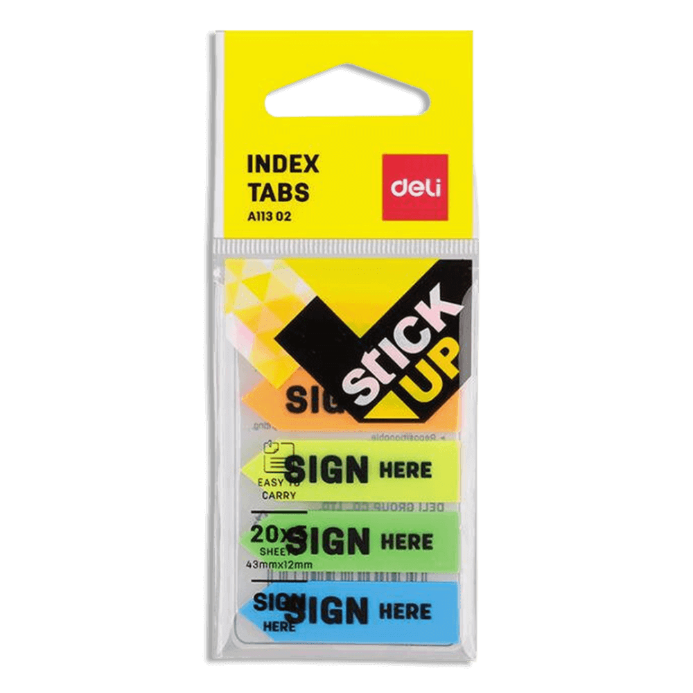 Deli MultiColor Sign Here Index Tabs