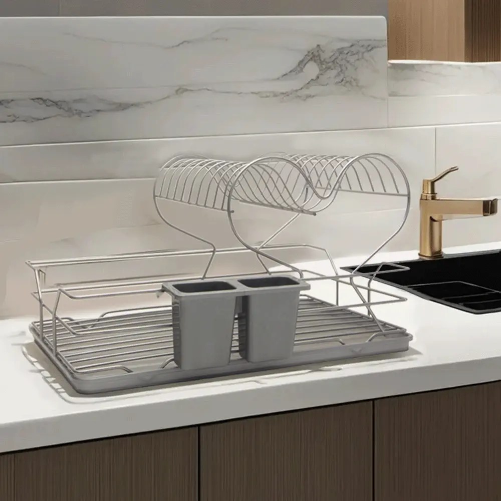 Stainless Steel Grey Dish Rack