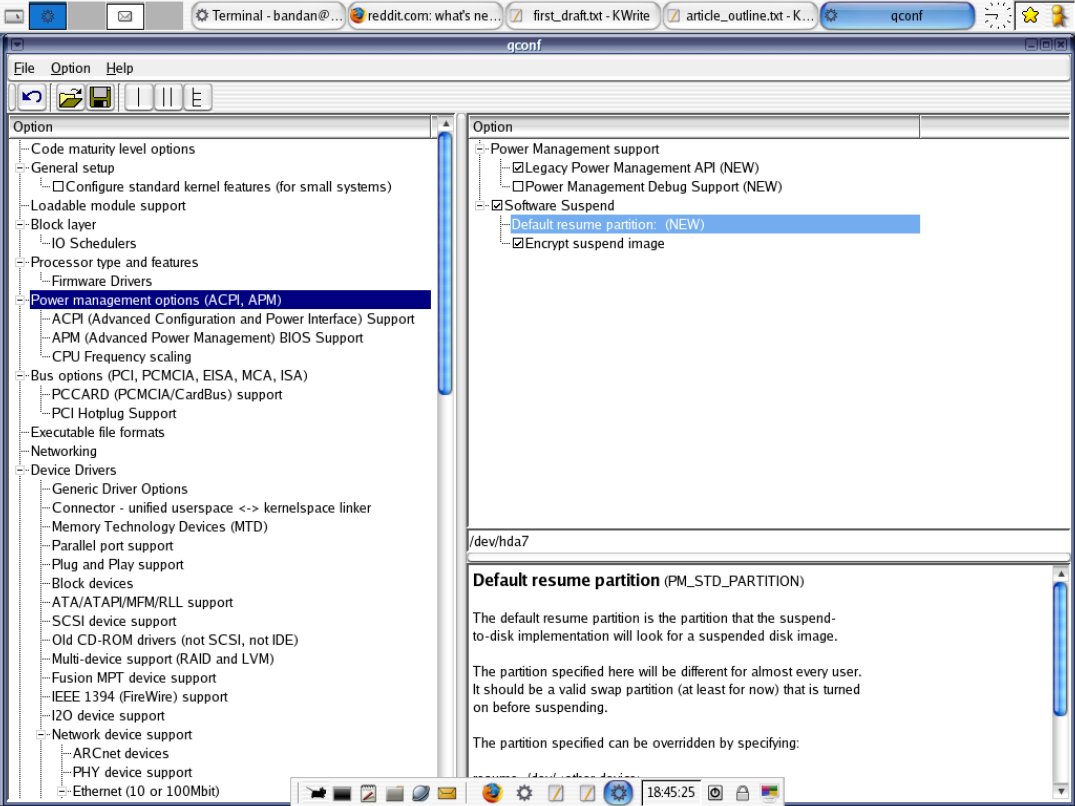 Hibernate feature in Linux