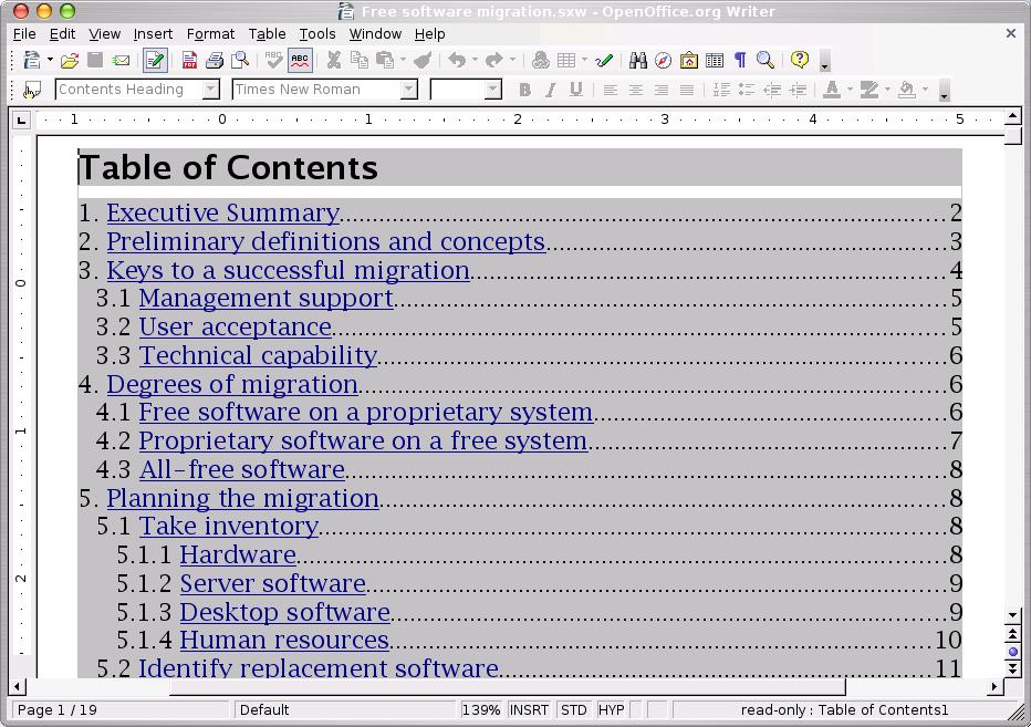 What Is Table Of Contents In Openoffice Writer at Daniel Huey blog