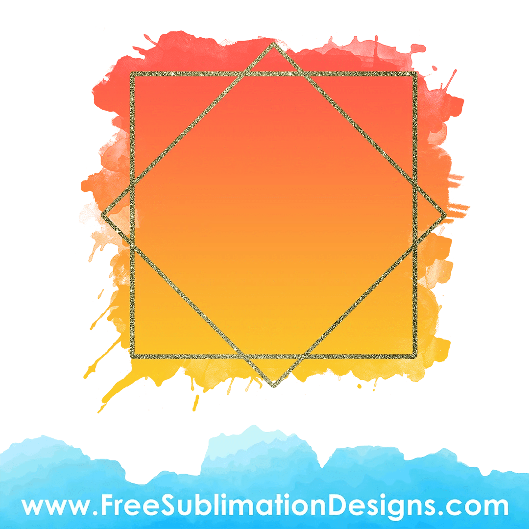 Free Sublimation Print Glitter Diamond Watercolor Background PNG File