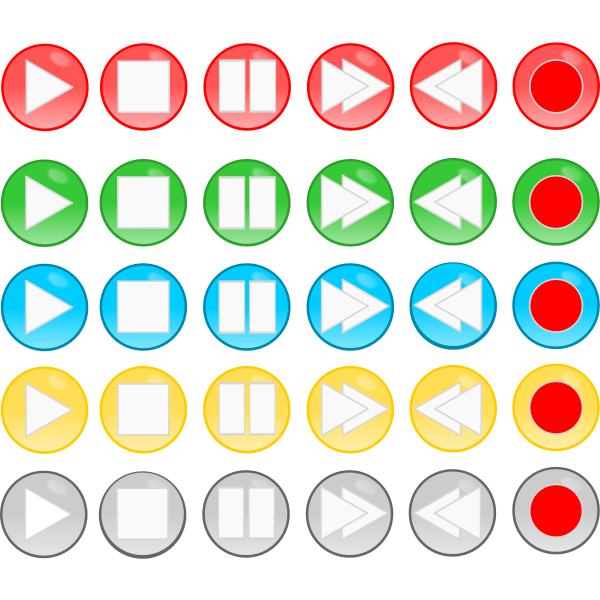 Vector image of media player buttons Free SVG